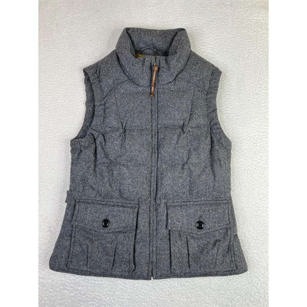 Eddie Bauer Vest Mens Medium Gray Yukon Model EB550 Wool Down Quilted Puffer